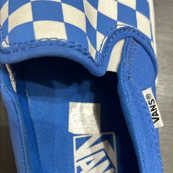 Vans Classic Blue and White Checkered Slip-Ons - Picture 3 of 3